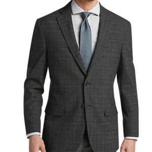 Awearness Kennth Cole Charcoal Plaid Slim Fit Sport Coat